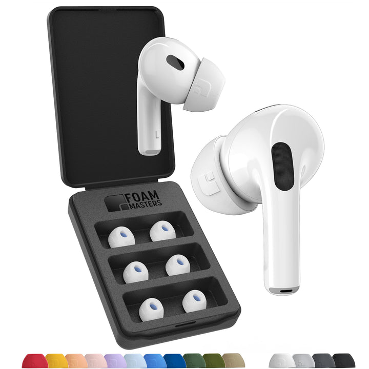 Foam Masters Ohrstöpsel aus Memory-Schaum für AirPods Pro 1. und 2. Generation, 3 Paar, 4.0, bequem,