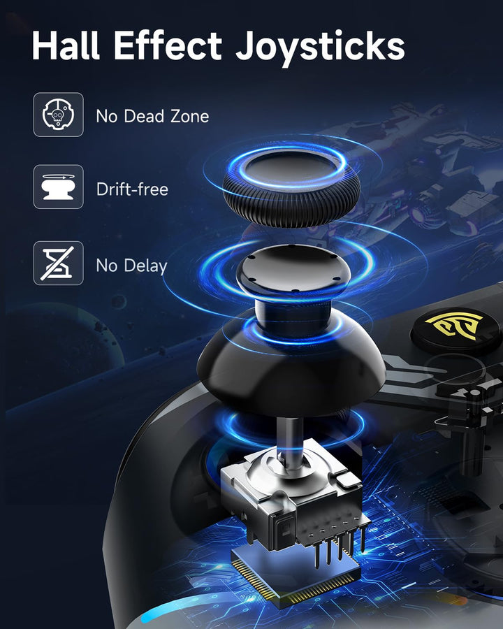 EasySMX X15 Controller PC, PC Controller Wireless mit 7 RGB Licht, Gaming Controller PC mit Hall Joy