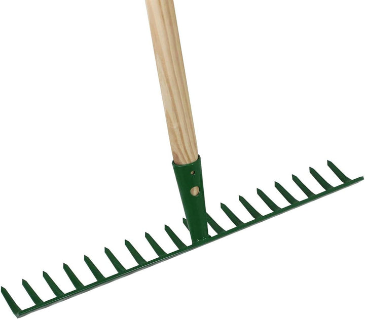 Rekord - XXL Rasenrechen 45 cm inkl. Holz-Stiel Pulverbeschichtete Stahl-Harke Maximale Breite für E