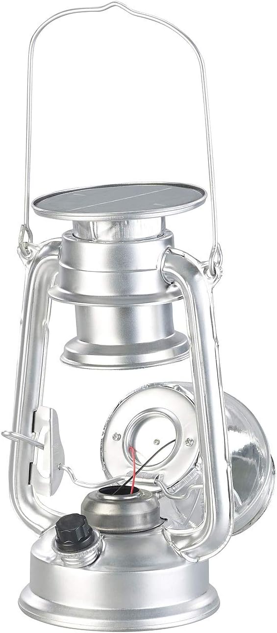 Lunartec Sturmlaterne Solar: Dimmbare High-Power Solar-LED-Sturmlampe, 200 lm, 3 W, silbern (Solar L