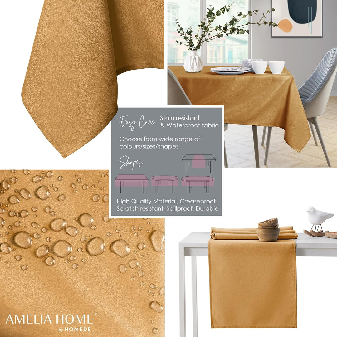 AmeliaHome Tischdecke 110x180 cm Tischtuch Tafeldecke Fleckschutz Lotuseffekt Abwaschbar Wasserabwei