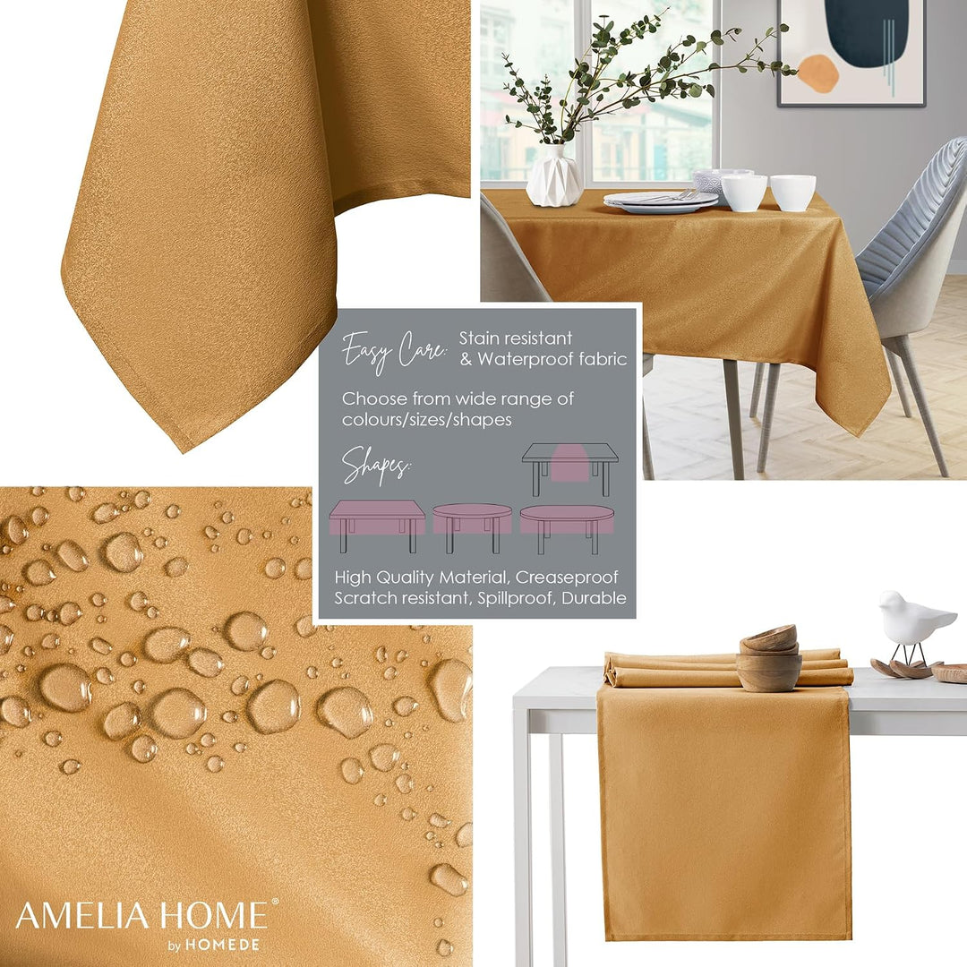 AmeliaHome Tischdecke 110x160 cm Tischtuch Tafeldecke Fleckschutz Lotuseffekt Abwaschbar Wasserabwei