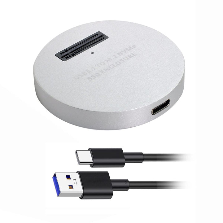 Cablecc USB 3.1 USB-C zu NVME M-Key M.2 NGFF SSD Externer PCBA-Konveteradapter Vertikaler Typ Silber