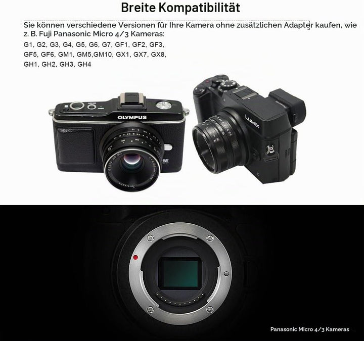 7artisans 25mm F1.8 Manueller Fokus Prime Fixiertes Objektiv für Olympus Micro Four Thirds MFT m4/3