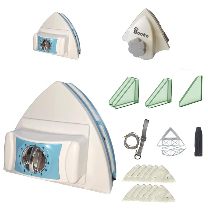 Hooha Fensterputzer Magnetisch 3-26mm 5-Gang Einstellbar /8-40mm 6-Gang Einstellbar，mit 2.5m Fallsch