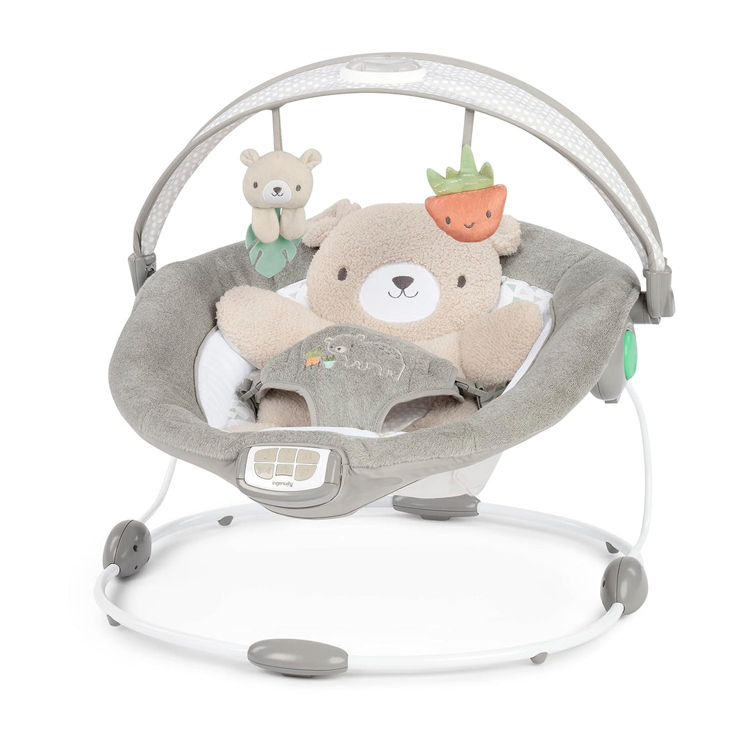 Ingenuity - InLighten Babywippe mit Lichtern, Nate Bunny, Spielzeugleiste, Vibrationen, Geräuschen,