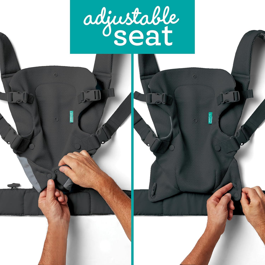 Infantino Flip 4-in-1 Light &amp; Airy Babytrage – Atmungsaktiv, Lordosenstütze, Verstellbarer Hüftgurt,
