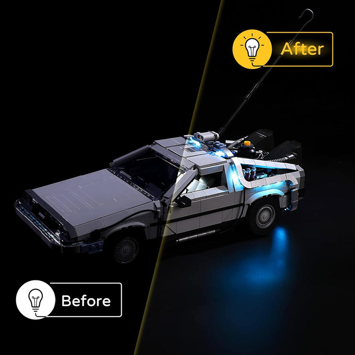 YEABRICKS LED Licht für Lego-10300 Creator Expert Back to The Future Time Machine Bausteine Modell (