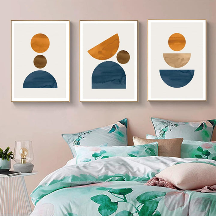 JNAOZI Leinwandbild Abstract Line Geometry Poster,Geometrisch Zeichnung Wandkunst,Modern Wanddeko Bi
