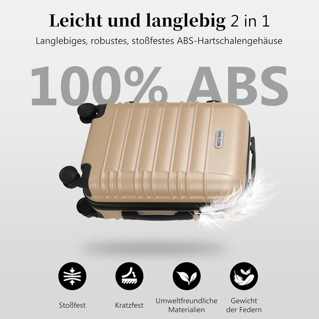 MoFut Koffer, Handgepäck Koffer, Hartschalenkoffer Trolley Rollkoffer Suitcase, Reisekoffer mit Roll