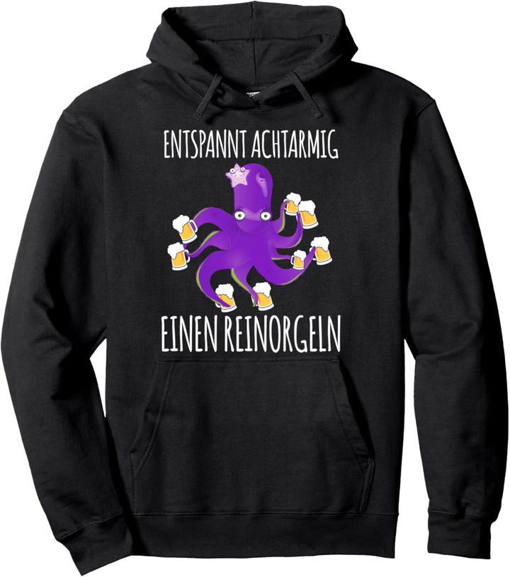 Tintenfisch Entspannt Achtarmig einen reinorgeln Saufen Pullover Hoodie