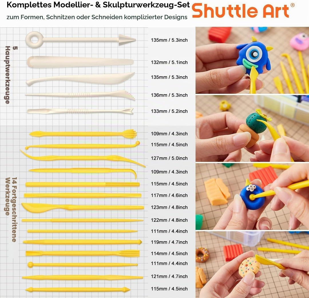 Shuttle Art 82 Polymer Clay, 82 buntes Weich-Ton-Set, 2,2 kg/ 4,9 lb, ofenhärtende Modelliermasse Se
