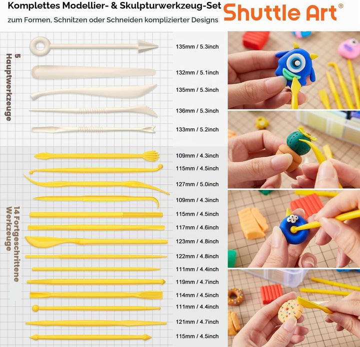 Shuttle Art 82 Polymer Clay, 82 buntes Weich-Ton-Set, 2,2 kg/ 4,9 lb, ofenhärtende Modelliermasse Se