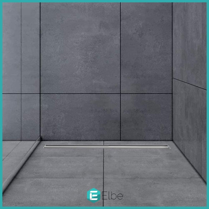 Elbe Duschrinne 60cm Extra Flach 304 Edelstahl Bodenablauf Komplettset Haarsieb Bodenablauf, Siphon