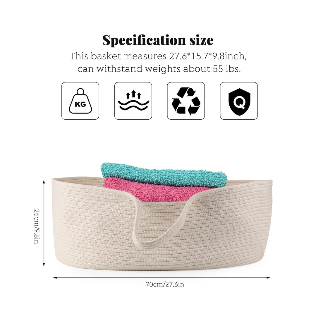 Yuehuamech Baby Moses Korb Tragbare Bett Handheld Baumwolle Seil Infant Carrycot Bettwäsche Schlafsa