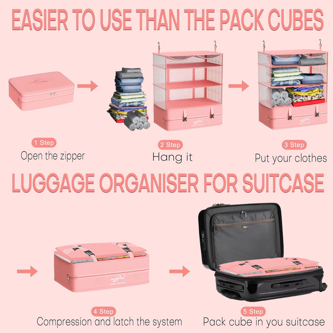 Koffer Organizer Hängende Verpackung Würfel Tragbare Schrank Regale Kompressive Reisegepäck Essentia