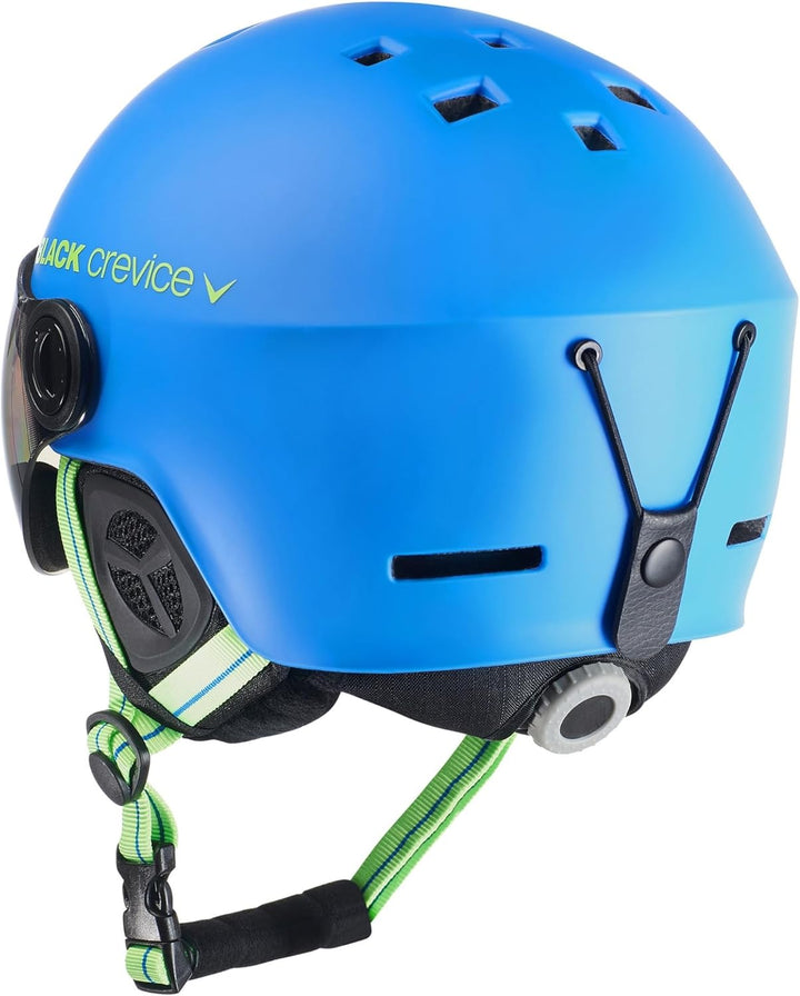 Black Crevice Skihelm Gstaad I Skihelm mit Visier im Pilotenstyle I Skihelm Herren & Damen I Skihelm