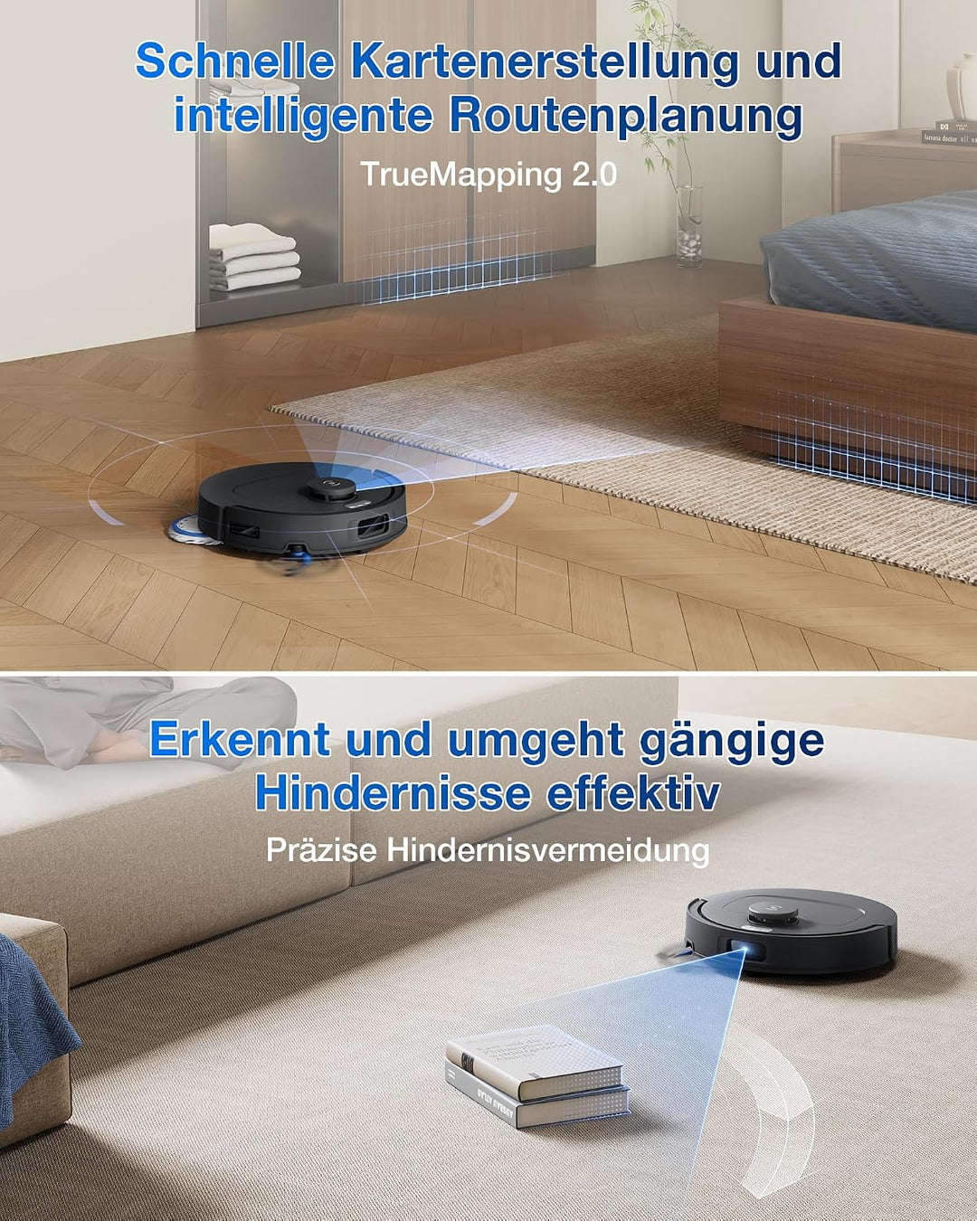 ECOVACS DEEBOT T30C Omni Gen2, Saugroboter mit Wischfunktion, 25.000 Pa, OZMO Turbo 2.0 Wischen, Zer