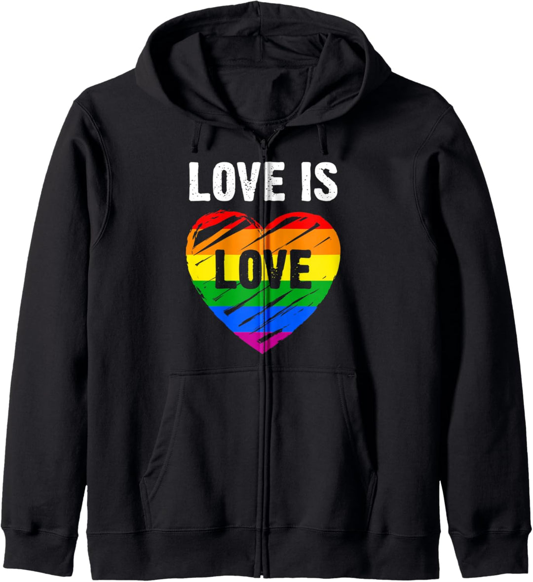 LGBT Flagge, Regenbogen Herz, Love is Love Kapuzenjacke