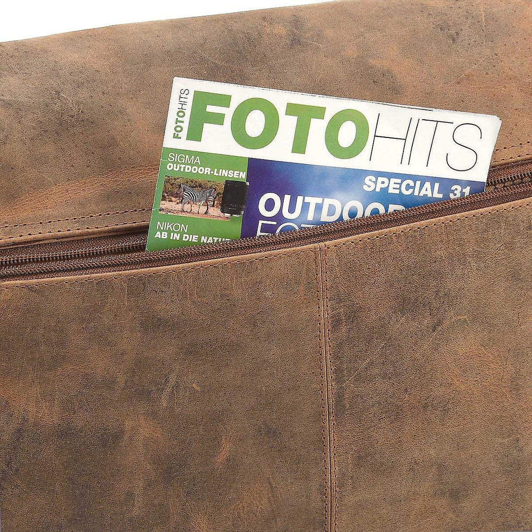 Harold's Kuriertasche 40 x 30 x 10 cm Rind-Leder Messenger Schulter-Tasche 391403 taupe, Taupe
