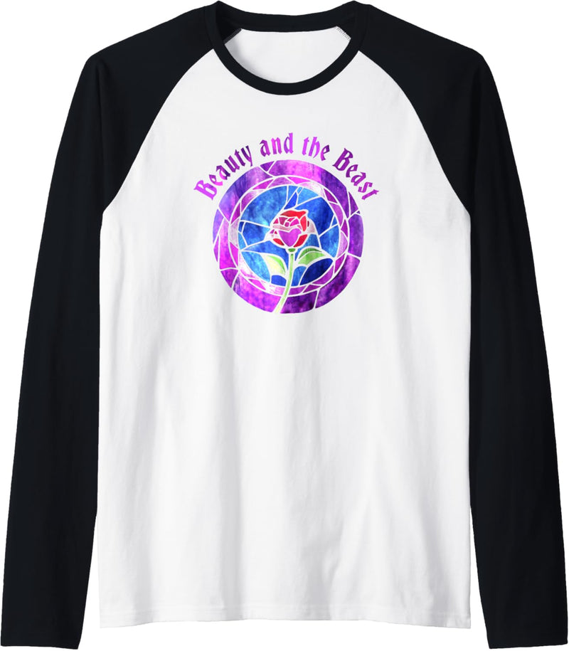 Disney Beauty & The Beast Glass Rose Logo Raglan