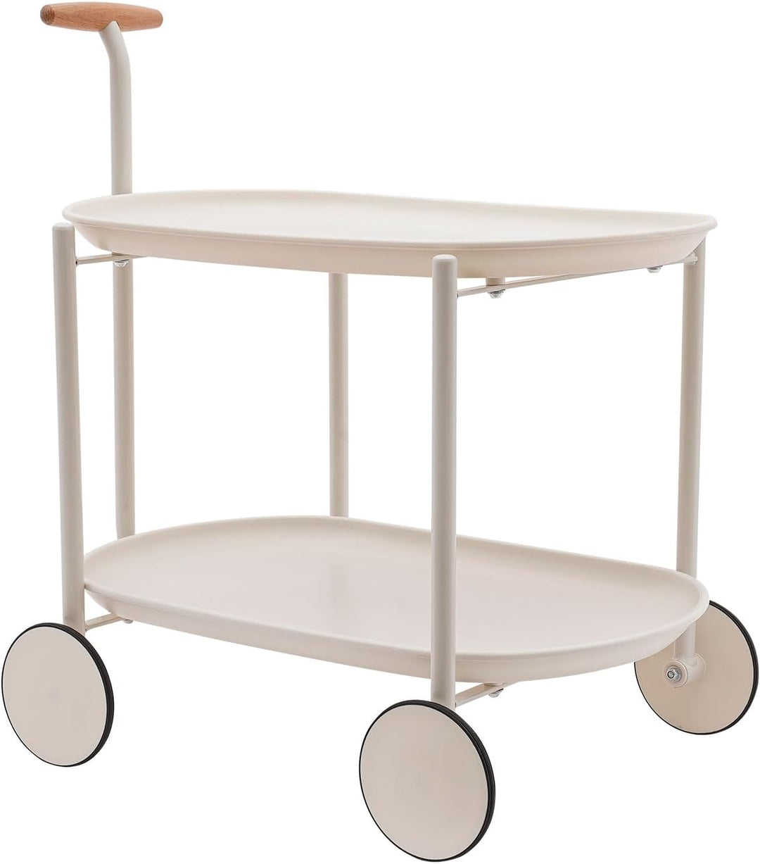 Outdoor Servierwagen mit Griff 2 Etagen Küchenwagen mit Rollen Rollwagen für Pool, Party, Garten Küc