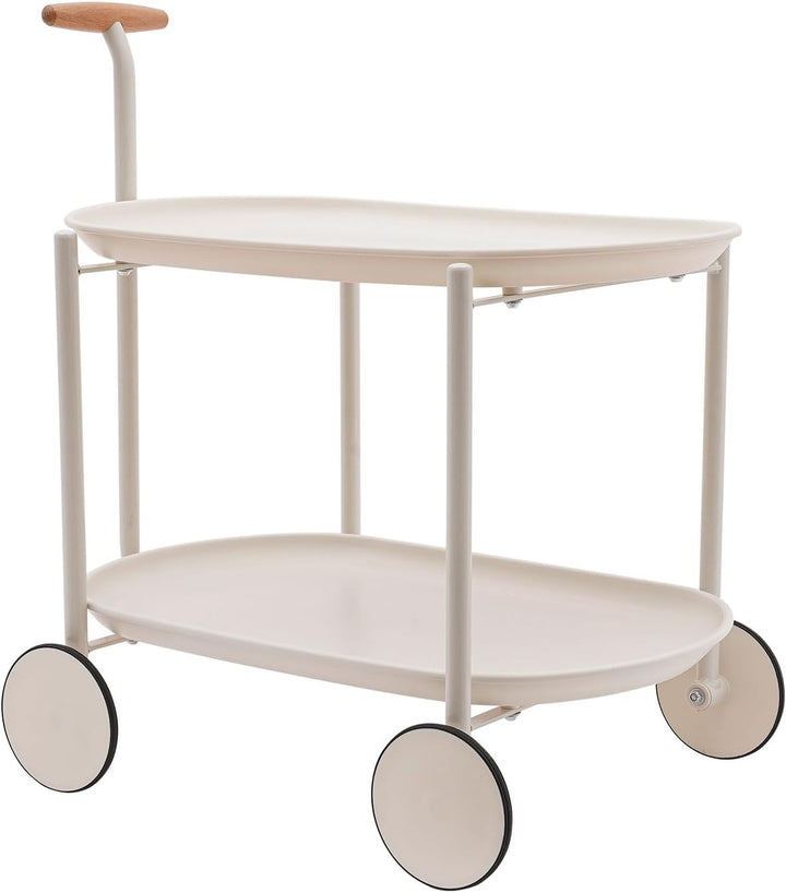 Outdoor Servierwagen mit Griff 2 Etagen Küchenwagen mit Rollen Rollwagen für Pool, Party, Garten Küc