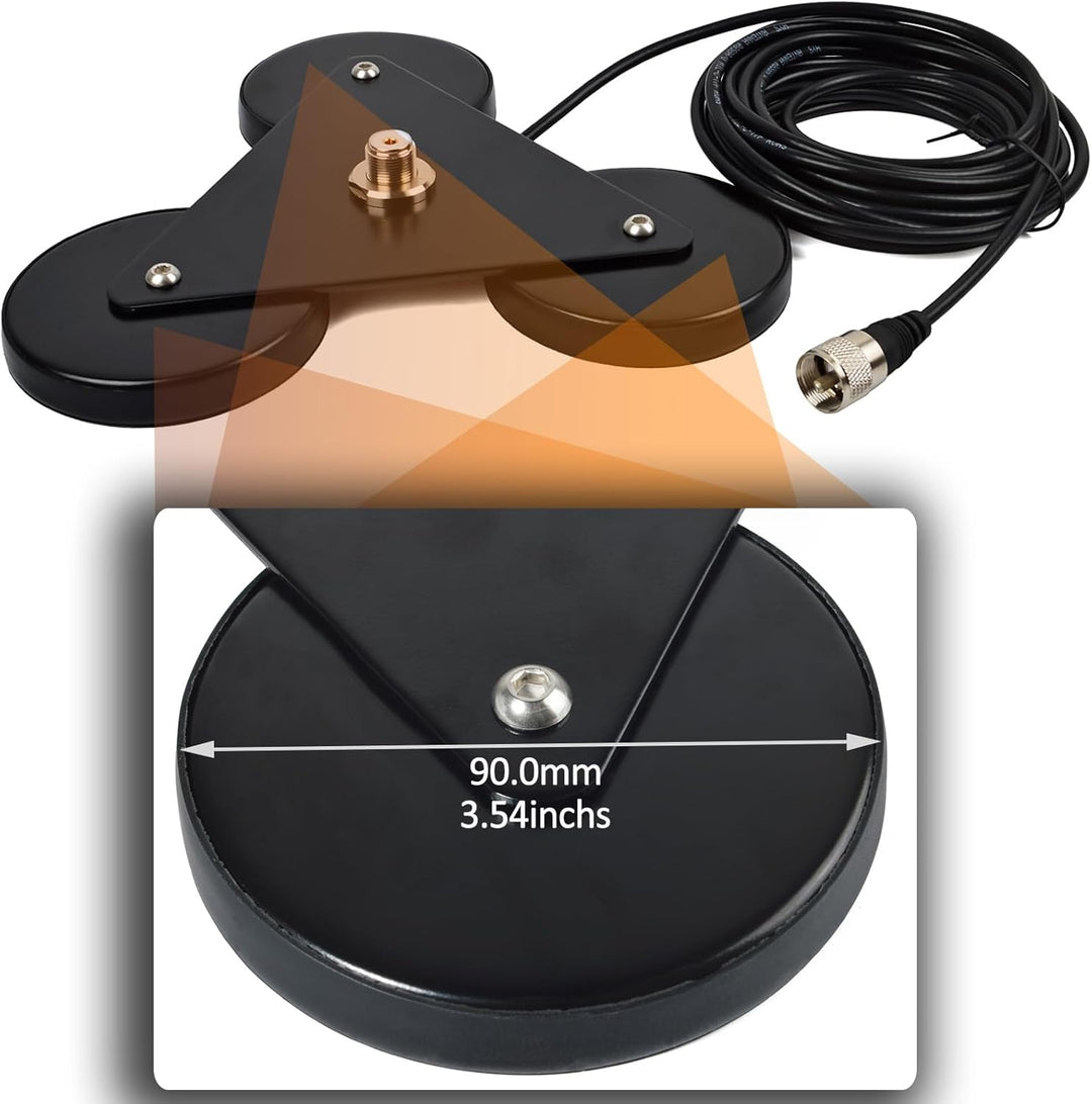 HYS CB-Antennen-Magnethalterung Magnetbasis 5 m RG58-Kabel, PL259-Stecker im Lieferumfang enthalten