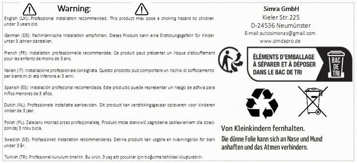 Simda Pro E Mark Led Motorrad Laufeffekt Blinker mit Tagfahrlicht Lauflicht Sequentiell Schwarz Univ