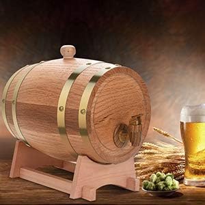 Vintage Eichenfass aus Holz, 3 l, Holz-Eichen-Fass mit Holzständer für Whiskey Rum Port