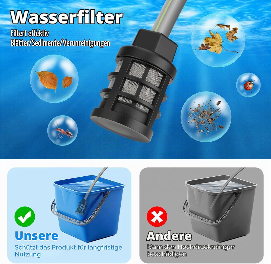 MYPIN Upgraded LCD Display Tragbarer kabelloser Hochdruckreiniger, 725 PSI 21V 2 Batterien Wiederauf