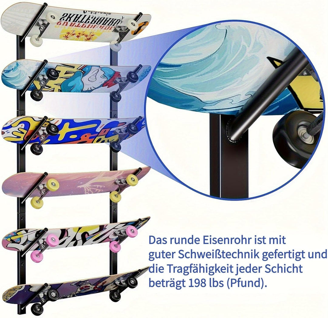 Skateboard-Wandhalterung, Skateboard-Wandhalterung, Snowboard-Wandhalterung, Skihalterung, sechs Eta