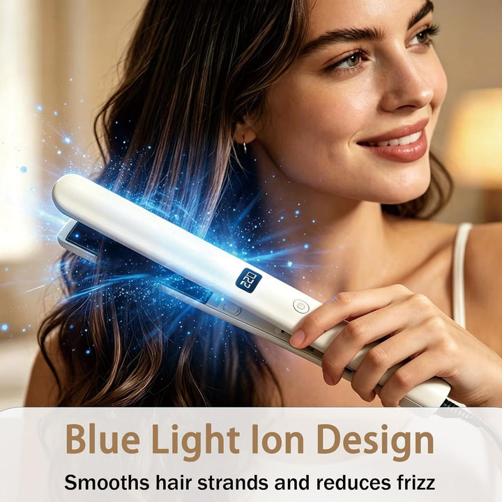 Glätteisen Profi, 2-in-1 Keramik Glätteisen & Lockenstab mit 9 Einstellbaren,Blaulicht-Technologie u