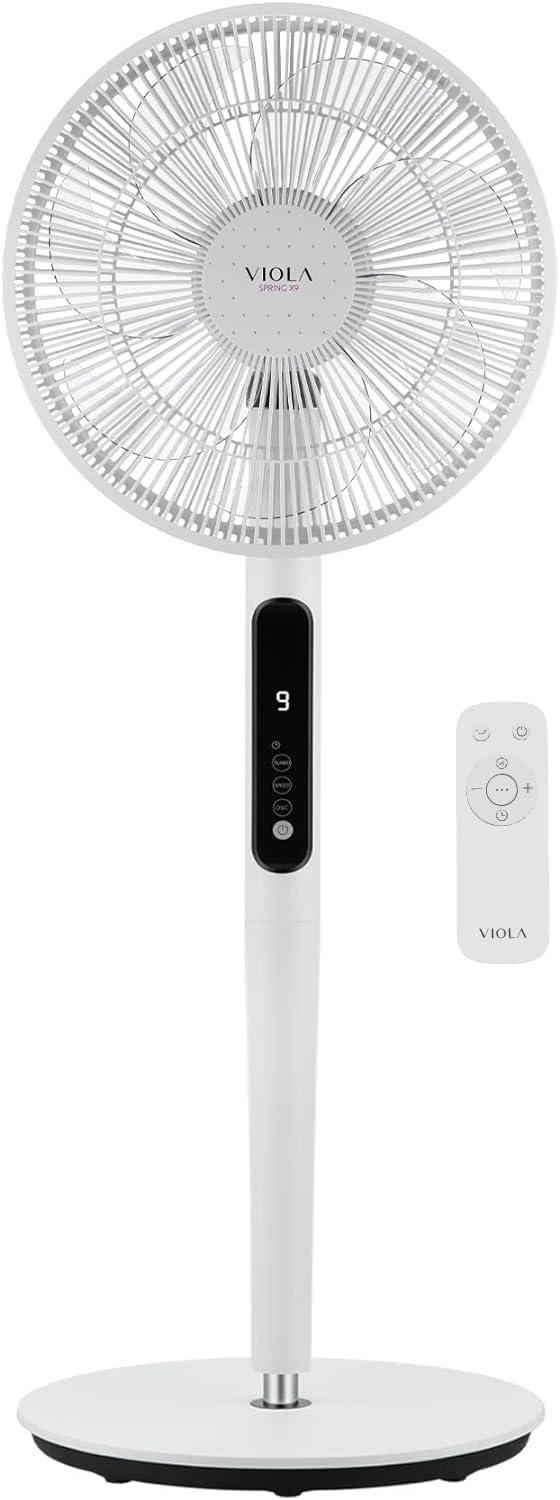 VIOLA Leiser Standventilator mit Fernbedienung, leistungsstarker digitaler Motor, geringer Stromverb