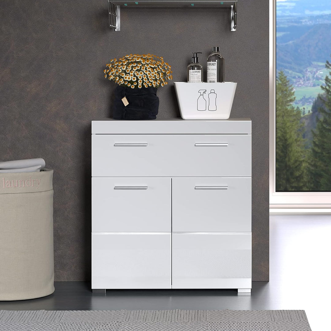 trendteam smart living - Kommode breit - Bad - Amanda - Aufbaumass (BxHxT) 73 x 79 x 31 cm - Farbe W