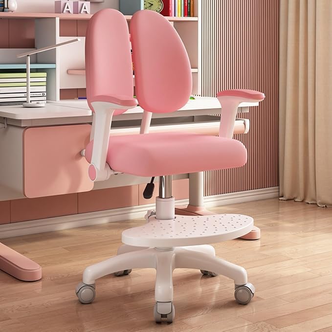 Kinder Schreibtischstuhl mit 360° Rädern, höhen- und tiefenverstellbar, ergonomisch Stabiler Lernstu