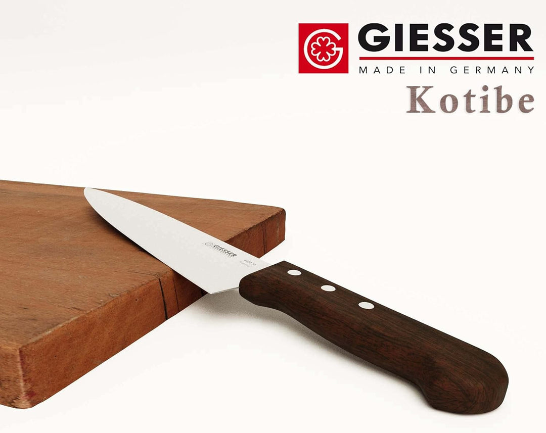 GIESSER seit 1776 - Made in Germany - Kochmesser mit Holzgriff rutschfest Kotibe, 20 cm, rostfrei, s