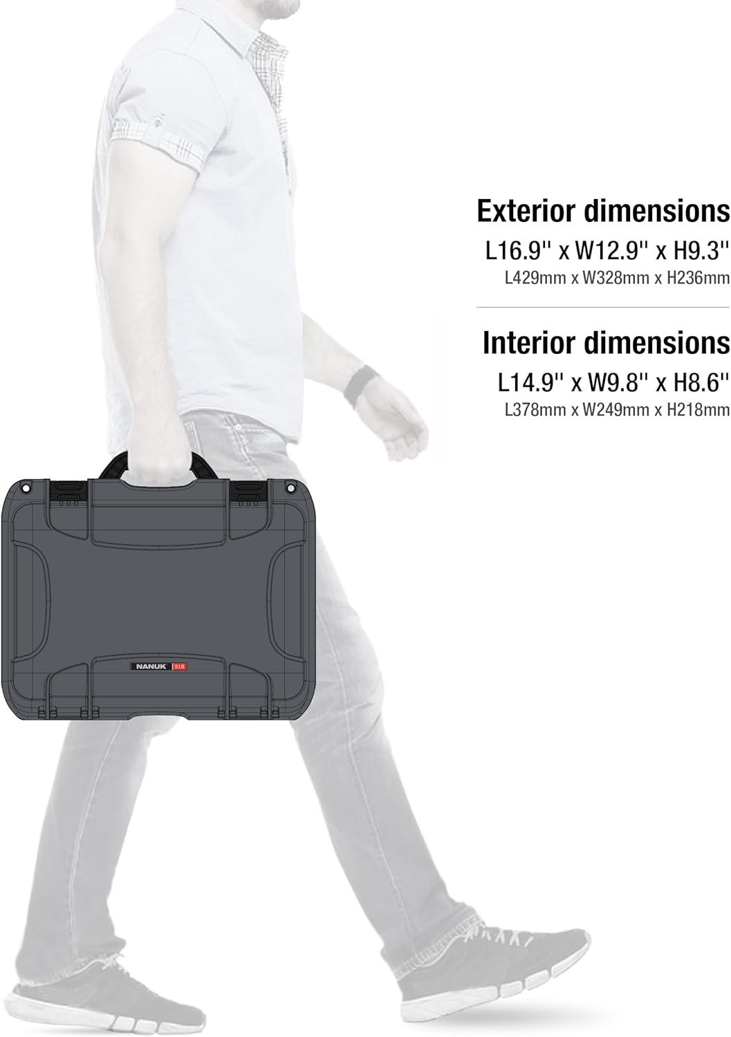 Nanuk 918 Wasserdichter Hartschalenkoffer leer - Graphit leer Graphit, leer Graphit