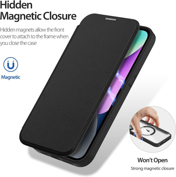 DUX DUCIS Hülle für iPhone 13/14 Handyhülle Kompatibel mit MagSafe, Transparente Anti-Kratzer Leder