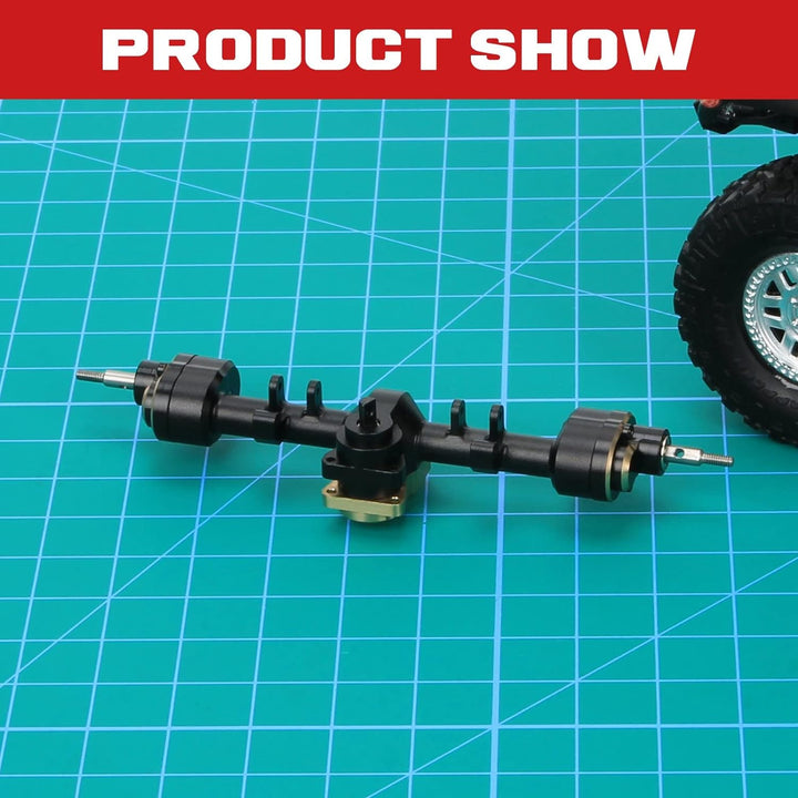 RCAWD RC Achsen Set ，Hinteres Portal-Achsengehäuse und Stahlgetriebe für Axial 1-24 SCX24 Crawler, v