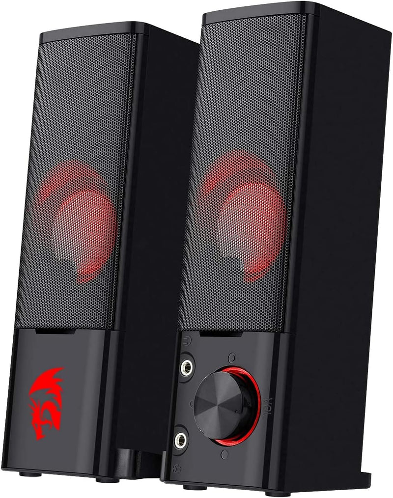 Redragon PC Gaming-Lautsprecher, 2.0-Kanal-Stereo-Desktop-Computerlautsprecher Mit Roter Hintergrund