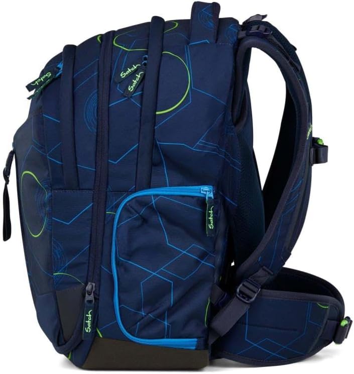 Satch Match Schulrucksack Set 2tlg. inkl. Schlamperbox (Blue Tech), Blue Tech