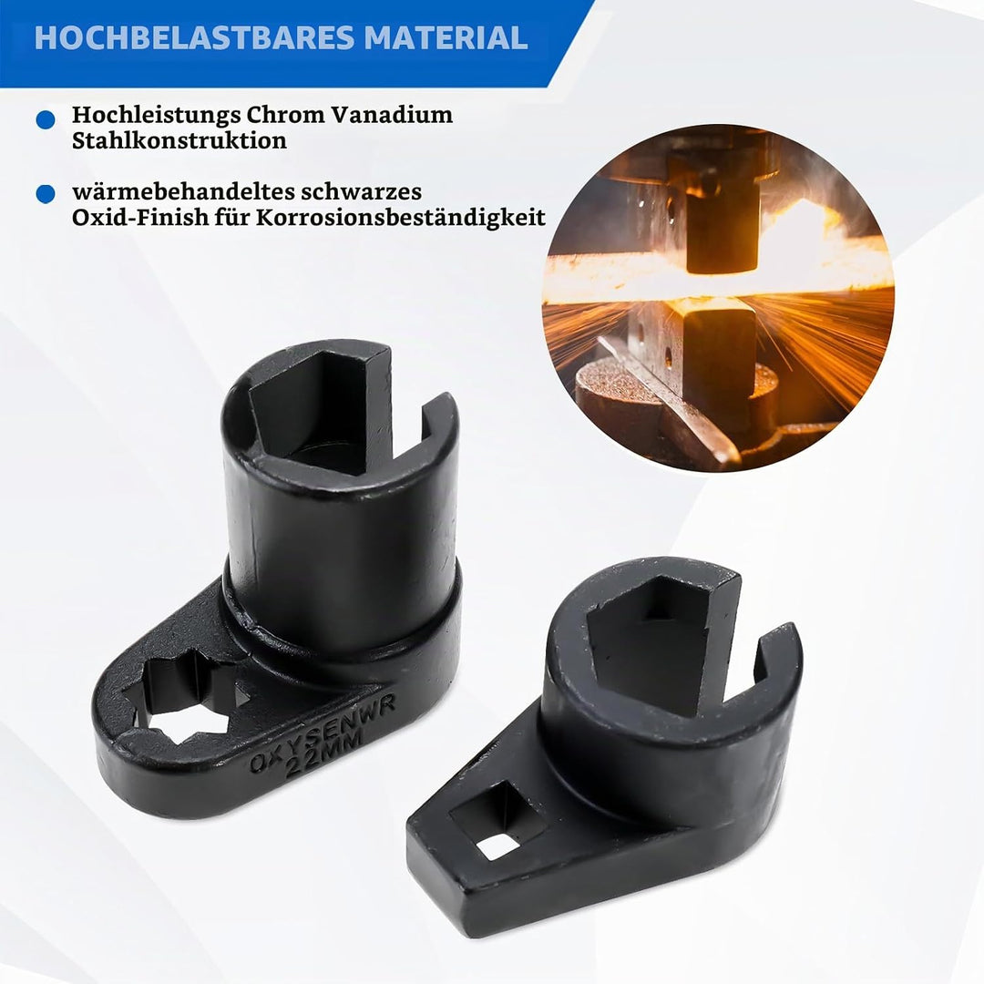 BOOMSTART 3tlg Lambdasonden Schlüssel Set, 22mm Lambdasonden Nuss, 3/8 "1/2" Nox Sonde Lambdasonde W