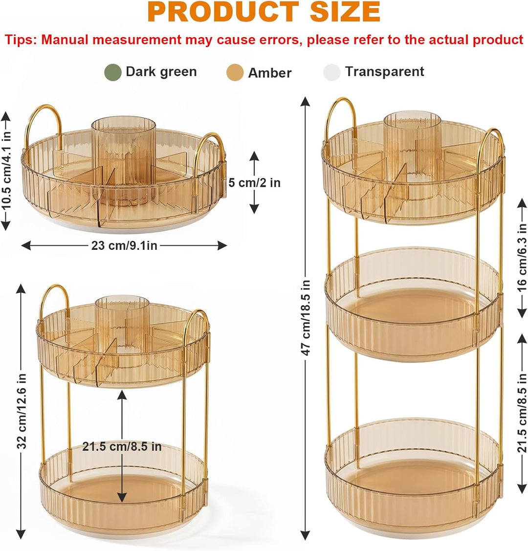 SHANNA Make Up Kosmetik Organizer: 2-stufiger 360° Drehbarer Kosmetik-Parfümständer, Toilettenartike
