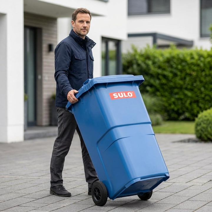 plasteo SULO Mülltonnen 2X 240L HD-PE UV-beständig Made in Germany | 2 robuste 240L Abfalltonnen aus