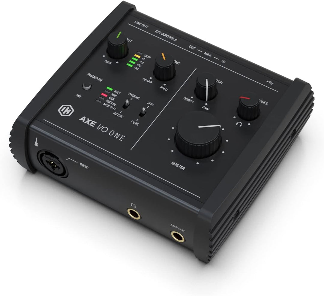 IK Multimedia AXE I/O ONE, Kompaktes USB-Gitarren-Audio-Interface mit einstellbarer Eingangsimpedanz