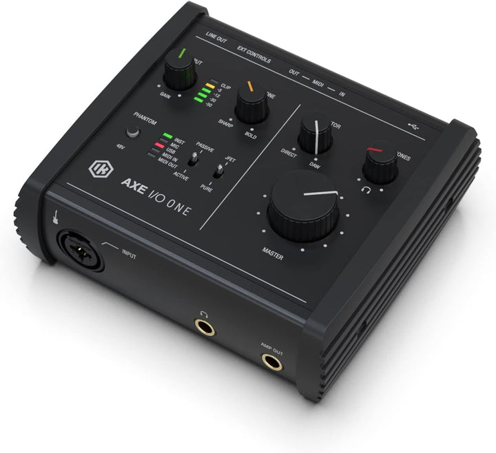 IK Multimedia AXE I/O ONE, Kompaktes USB-Gitarren-Audio-Interface mit einstellbarer Eingangsimpedanz