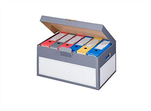 Archivbox Archivschachteln mit Deckel und Tragegriffen 522 x 353 x 260 mm anthrazit Schachtel Archiv