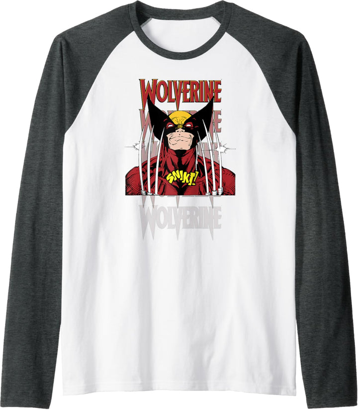 Marvel X-Men Wolverine Gradient Text Portrait Raglan