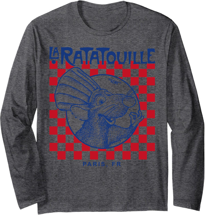 Disney Pixar Ratatouille Remy Paris Checkerboard Langarmshirt